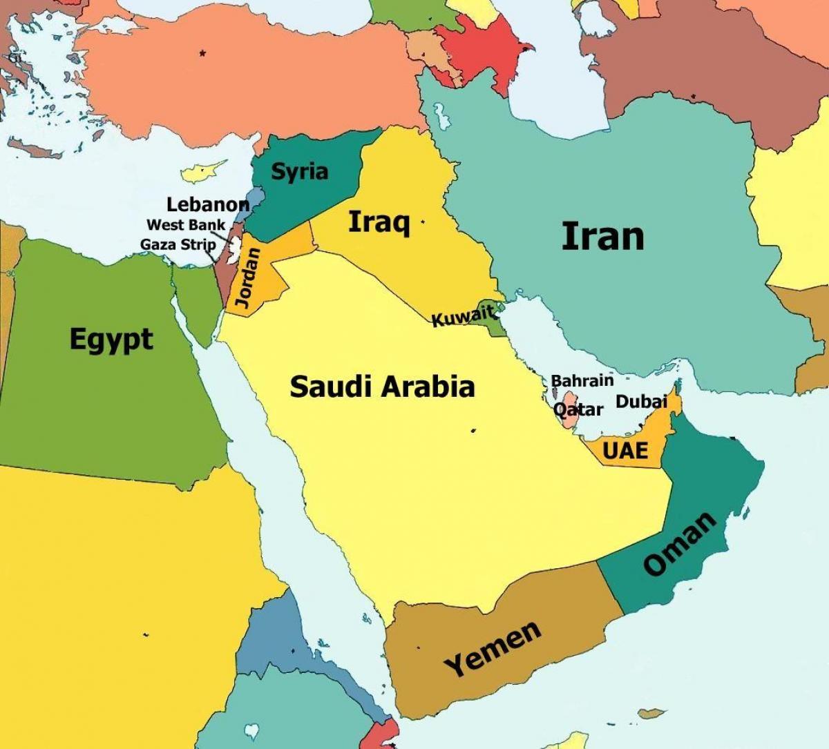 mappa dell'Oman e nei paesi limitrofi,