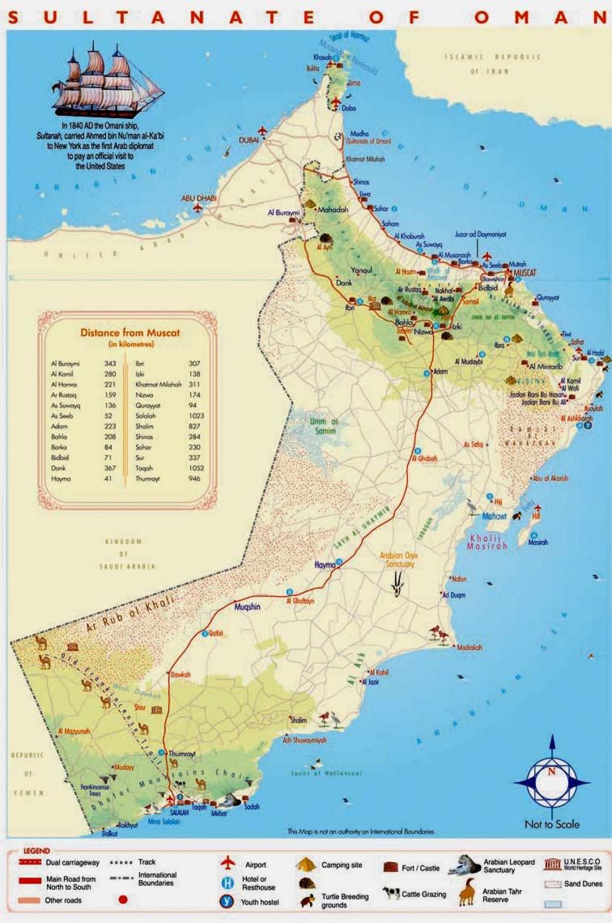 Oman attrazioni mappa