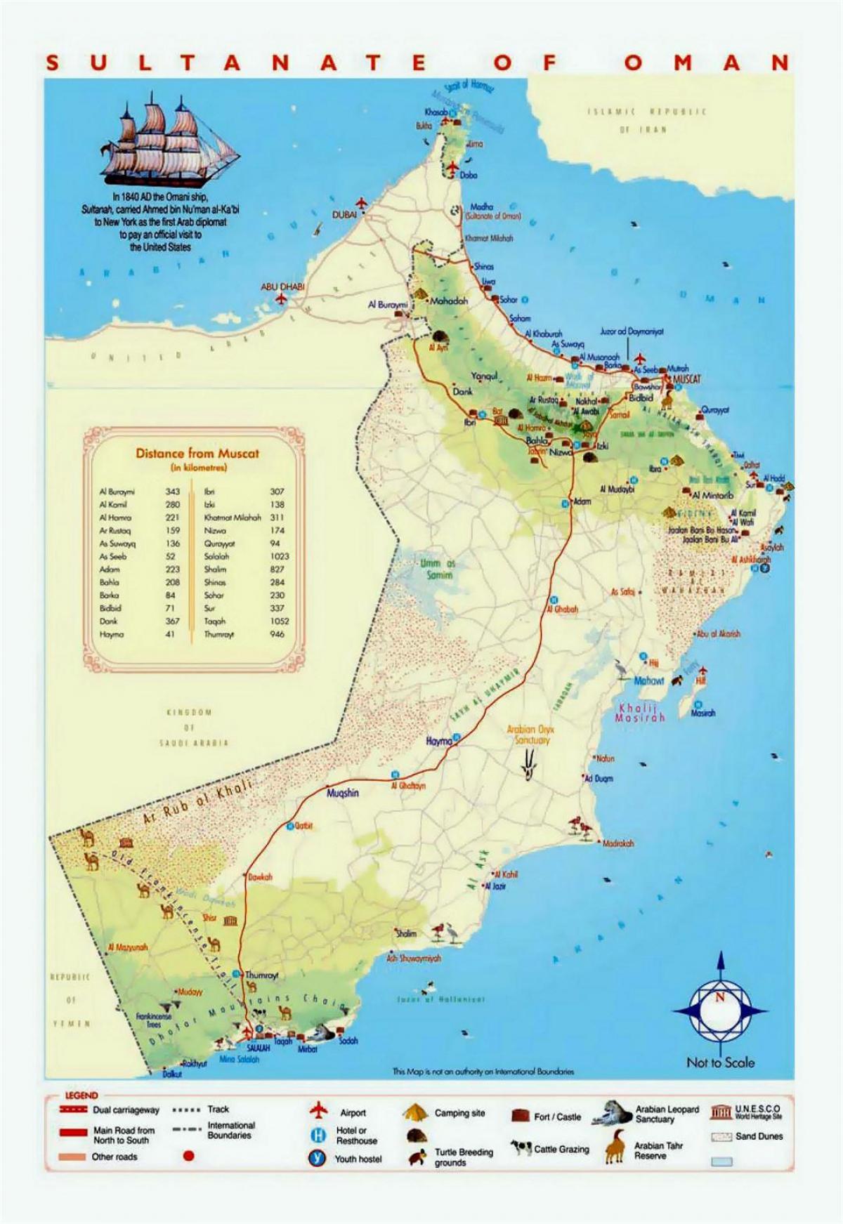 Oman località turistiche mappa