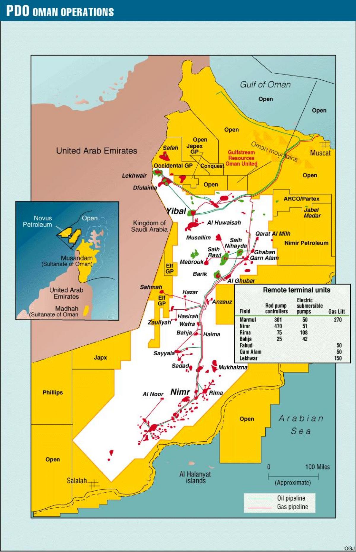 mappa di yibal Oman