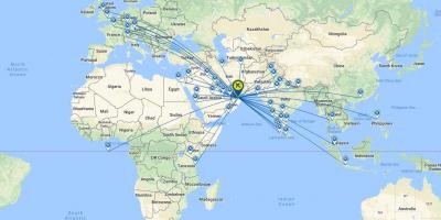 Oman air volo mappa del percorso