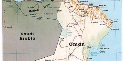 Oman mappa con le città