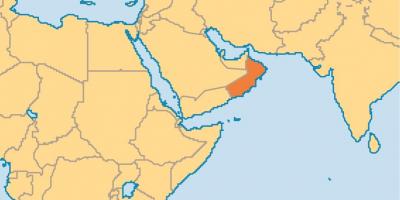 Oman mappa nella mappa del mondo